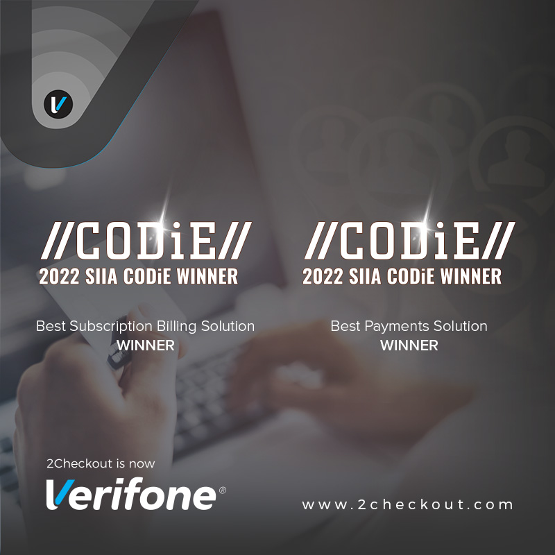 2Checkout Wins 2022 CODiE Awards Best Subscription Billing and Best Payment Solution
