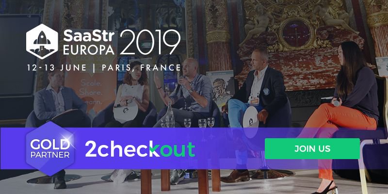 2Checkout Gold Sponsor of SaaStr Europa 2019