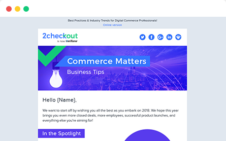 Sign-up for the 2Checkout Newsletter