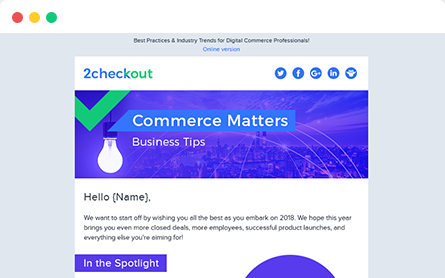 Sign-up for the 2Checkout Newsletter